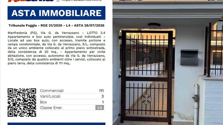 Tribunale Foggia - RGE 21/2020 - L4 - ASTA 28/07/2026