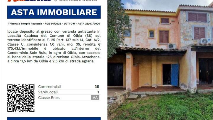 Tribunale Tempio Pausania - RGE 54/2023 - LOTTO U - ASTA 28/07/2026