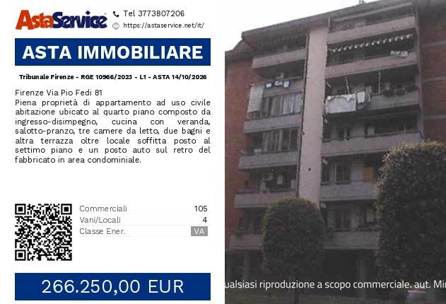 Tribunale Firenze - RGE 10966/2023 - L1 - ASTA 14/10/2026